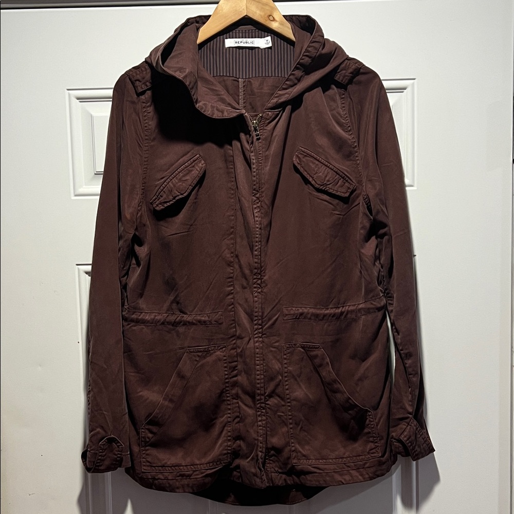 For The Republic Women’s Utility Military Jacket Parka Hooded Size: M